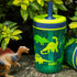 Zak Designs Kelso 15 oz Tumbler Set, Dino Camo, Leak-Proof Lid with Straw, Kids Cup Bundle