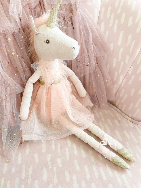 MON AMI Jolie The Unicorn Ballerina Doll: 21” Plush Stuffed Animal, Great for Kids' Room Décor and Gifts