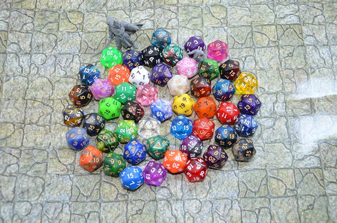 50-Pack 20 Sided Dice D20 Polyhedral Dice with Pouch for DND RPG MTG Tabletop Game