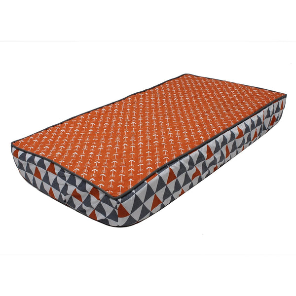 Bacati - Playful Foxes Orange Changing Pad Cover (Orange Arrows with Traingles