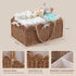 HBlife Baby Diaper Caddy, Paper Rope Storage Baskets Nursery Bin with Removable Divider, Portable Car Organizer