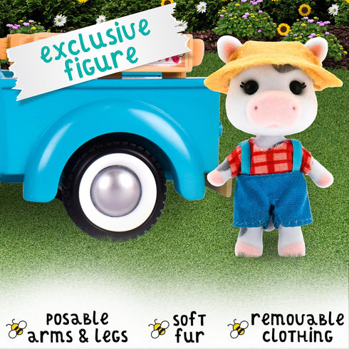 10 3+ Honey Bee Acres Buzzby Farm Truck Vehicle with Miniature Doll Figure, Pieces, Ages