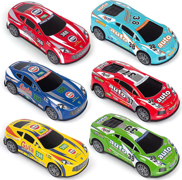YEQOIZ Race Toy Cars for Toddler Boys Girls 7 Inch Friction Powered Trucks