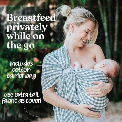 Nalakai Luxury Ring Sling Baby Carrier, Soft Linen Blend Baby Sling, Baby Wrap, Wear Your Little One Close to Your