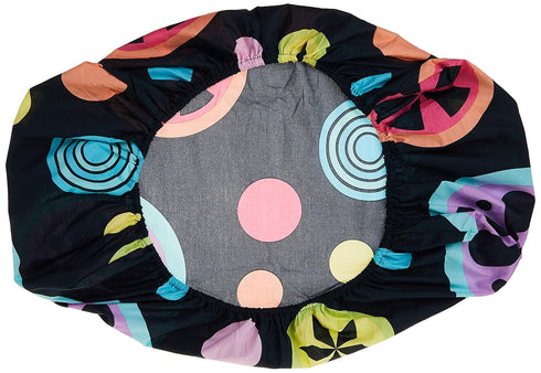 One Grace Place Magical Michayla Changing Pad Cover, Main: Black. Additional: Pink and Turquoise