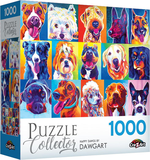 RoseArt - Puzzle Collector - Happy Dawgs, 1000 Piece Jigsaw Puzzle