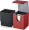 Weewooday 2 Boxes Leather Deck Card Boxes - Large Size for 100+ Sleeved Cards Compatible with MTG TCG