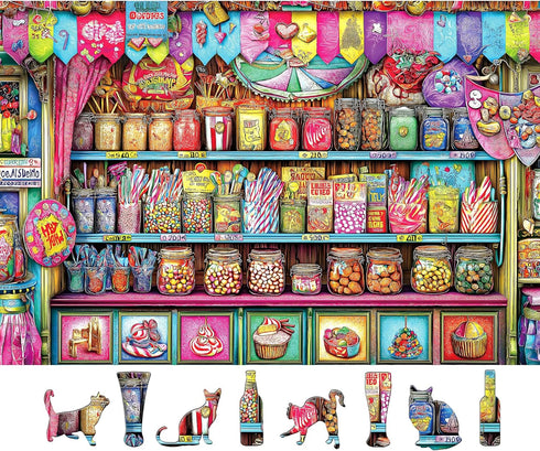 Blueforest Candy Shop 500 Piece Puzzles for Adults - Vibrant Sweets Store