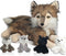 5 Pcs Wolf Plush Set, 16 Inch Stuffed Animal with Mini Baby Wolves, Soft Plushie for Birthday Party Favors