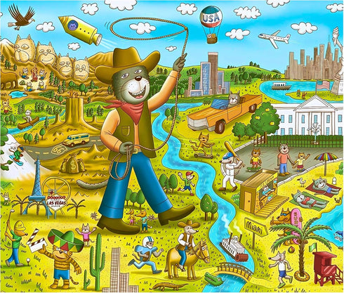 Pawsome America! 1000 Piece Puzzle for Adults, Family and Kids - 20x30 Inch HD Puzzles with Silky Matte Finish