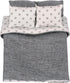 Dollhouse Bedding 5 Piece Set with Comforter & Pillows, Realistic Bedroom Accessories for 6 inch Dolls, Gray and White