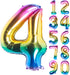 40 Inch Rainbow Digit Helium Foil Birthday Party Balloons, Dark Rainbow 4