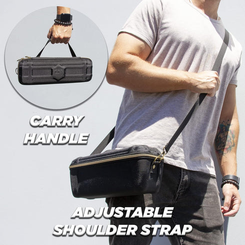 CASEMATIX Card Case Holder for Trading Cards - 1000 Card Game Case with 5 Removable Dividers and Shoulder Strap