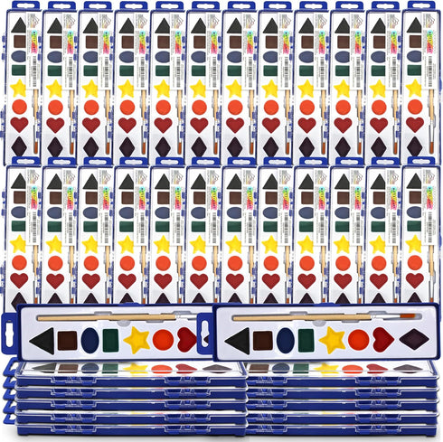 Color Swell Bulk Watercolor Paint Set 36-Pack with 8 Washable Colors &