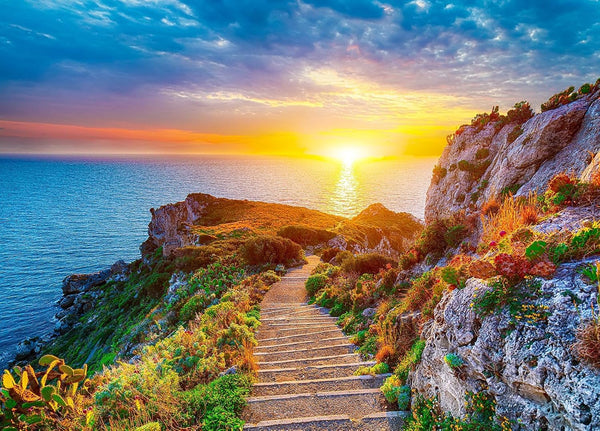 HUADADA Jigsaw Puzzles for Adults, 1000 Pieces Cape Milazzo, Interlock Perfectly, Home Decor Birthday Party Gift