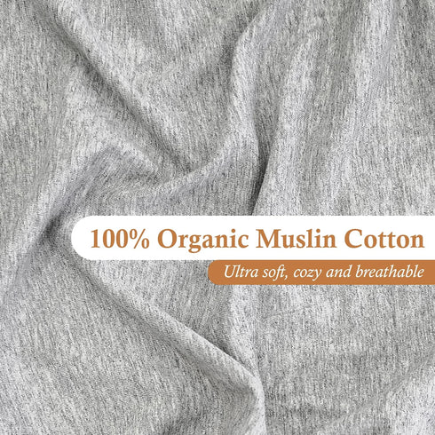 Moonybaby Baby Crib Sheet - 100% Organic Cotton Crib Sheet Unisex - Soft and Breathable - for Standard Crib and Toddler Mattresses (Space Grey)