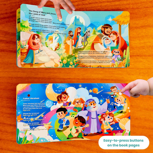 8 1-5, 1-3 GO GO Bible Heroes Stories Songs Sound Book with Songs, Singing Toy, Sound Play for Ages Musical Learning