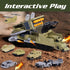 Sets 9 4-7 XDUOYJOY Military Tank Toy with Launchable Missiles, Army Toys with Vehicles, Helicopter Trucks Army Men