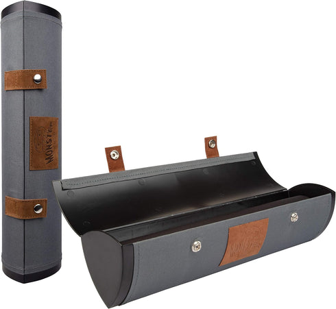 2 Monster Protectors Hard-Cased Playmat Tube - Premium Prism-Shaped Canvas Play Mat Holder with Fabric Interior
