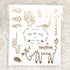 Alpaca Animal and Cactus Wall Decal | Peel and Stick for Kids, Baby Bedroom Nursery, Living Room | 50 pcs Vinyl