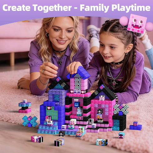 200PCS 3+ GobiDex Magnetic Building Blocks for Kids, STEM Toys to Build MagWonder Castle & World, Creative Sensory Play