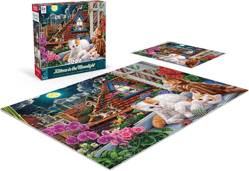 Ceaco - Harmony - Image World - Kittens in The Moonlight - 500 Piece Jigsaw Puzzle for Adults