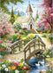 Puzzles for Adults 500 Pieces,Charming Lakeside Church Puzzle for Adults,Beautiful Flower &