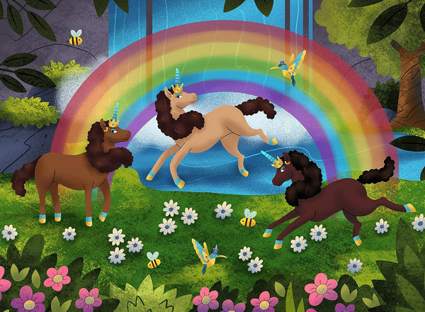 Ceaco April Showers - Afro Unicorn - 100 Piece Jigsaw Puzzle