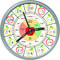 Educational Silent Movement Wall Clock for Teacher's Classrooms and Kid's Bedrooms (Silver/Multicolor Apple)