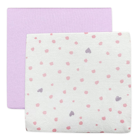 (Set HonestBaby Organic Cotton Changing Pad Covers of Two), Love Dot, One Size