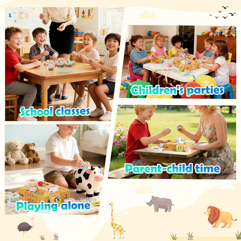 '-12 Set,Ultra Air Dry Clay Kits Boxes Modeling Magic Clay for Kids,Animal Theme Molding Clay Art Crafts DIY Light