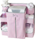 Premium Baby Diaper Caddy Organizer | Hanging Nursery Organizer for Baby Essentials | Crib Storage Organizer (Pink)