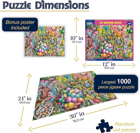1000 24"x30" 99 White Mountain Piece Jigsaw Puzzle Easter Holiday Collage Puzzles with Large Pieces Gift for Adults
