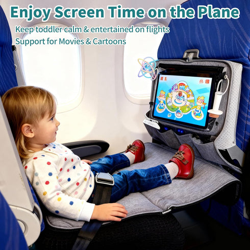 NNOODUST Toddler Airplane Bed for Toddler with Tray Cover Can Turn into Bag, Toddler Airplane Seat Extender for Kids