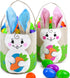 2 Set Boys(16"X7.5") JOYIN PCS Easter Bunny Burlap Basket Easter Eggs Hunt Basket Canvas Gift Tote Bag Buckets