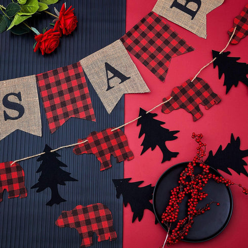Boao 3 Pcs Lumberjack Birthday Party Banner, It's a Boy Banner for Baby Shower Decor