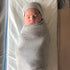 Ely's & Co. Large Cotton Knit Jersey Swaddle Blanket and 2 Beanie Gift Set, Heather Grey Receiving Blanket