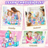 Set 4 3-5 4-8, Magnetic Tiles Unicorn Building Toys with Dolls, Princess Magnetic Blocks for Kids Ages STEM Educational