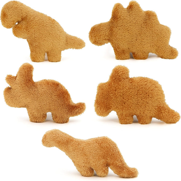 Dino Chicken Nugget Plush Pillow Stuffed Toy, Realistic Fun Fried Chicken Nuggets Gift for Boys and Girls (Mini