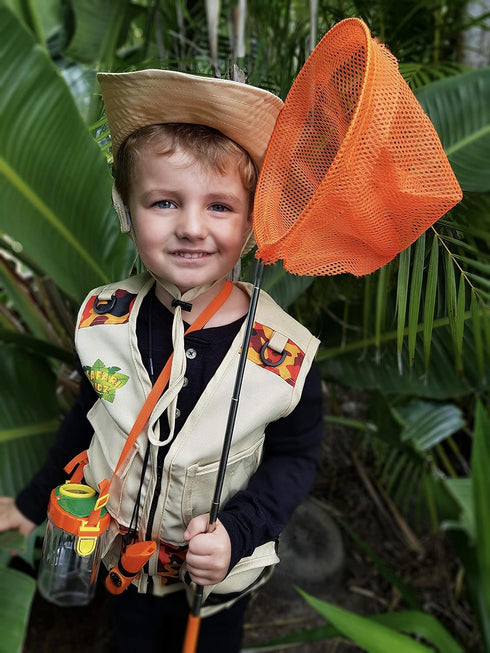 Kidz@Play Bug Hunting Kit, Vest, Hat, Binoculars, Lg. Net, Bug Container, Whistle, Flashlight, Magnifier, Thermostat
