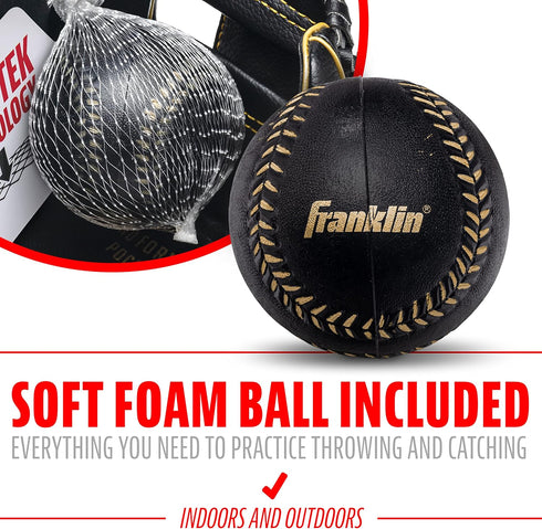 Franklin Sports Kids Baseball Glove + Foam Ball Sets, Meshtek Youth Teeball Gloves for Kids + Toddlers - 9.5" Inch