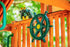 Jack and June Yellow and Green Captain Ship Wheel Swing Set Accessory for Any Playset