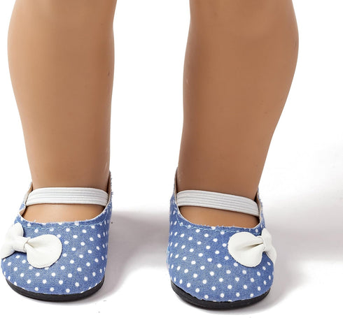 6 Pairs of Doll Shoes - Include Boots Leather Shoes for 18 Inch American Girl Doll