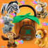 Play22 6-Piece Set Plush Talking Jungle Animals with Carrier for Kids, Babies & Toddlers - Elephant, Tiger, Lion