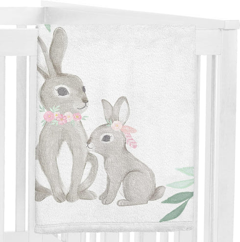 Sweet Jojo Designs Woodland Bunny Girl Milestone Blanket Monthly Newborn First Year Growth Mat Baby Shower Memory