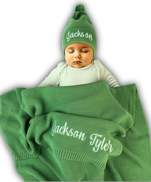 Personalized Baby Blanket, 100% GOTS Organic Certified, Customized Swaddle Blanket with Name,
