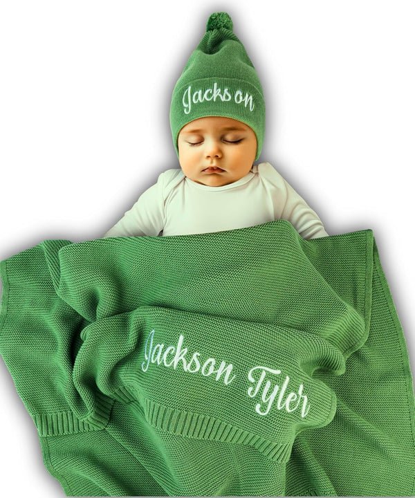 Personalized Baby Blanket, 100% GOTS Organic Certified, Customized Swaddle Blanket with Name,