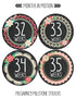 Pregnancy Weekly Belly Growth Stickers - Large Set of 36, Maternity Keepsake Photo Prop