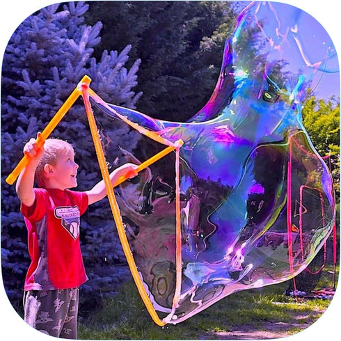 BUBBLE THING Giant Bubble Wands - Includes Giant Bubble Mix Powder, Makes 3 Gallons of Giant Bubble Solution