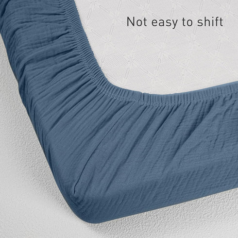 2 Pack, Pack 360 Set Muslin Mini Crib Sheets Soft Breathable Cotton Mini Crib & N Play Fitted Mattress Sheets, Snug